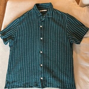 Zara Green casual striped button down